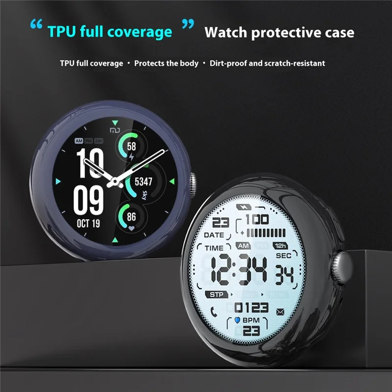 For Google Pixel Watch 4 41mm Case Full Protection Anti Scratch Electroplated TPU Cover - Black