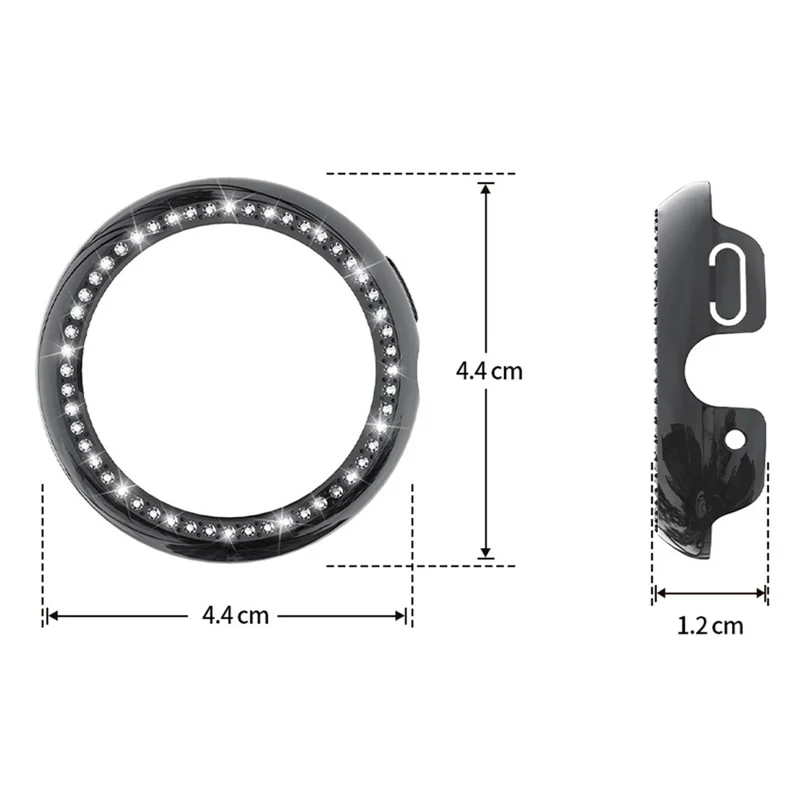 For Google Pixel Watch 4 45mm Case Single Row Rhinestone Decorative Hollow Design PC Watch Cover - Black