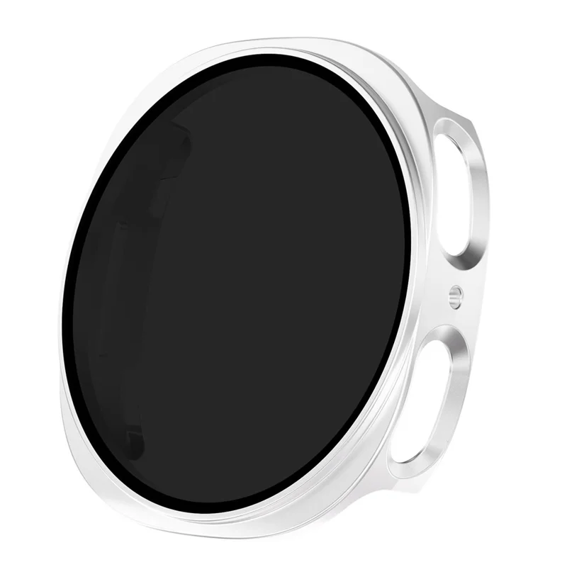 For Samsung Galaxy Watch8 44mm PC Watch Case with Anti-Spy Screen Protector - Silver
