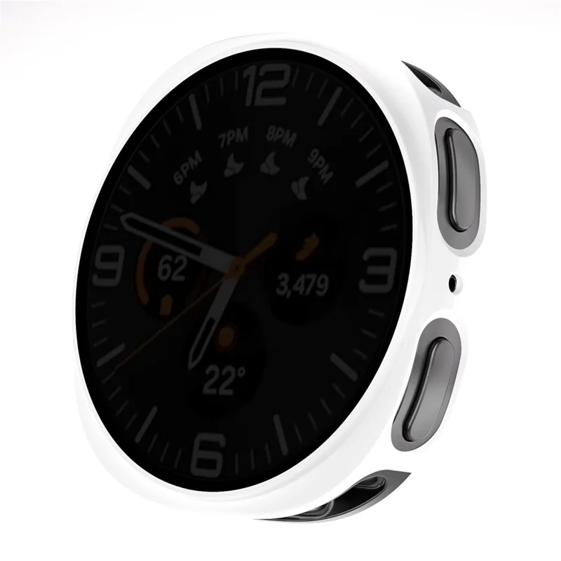 For Samsung Galaxy Watch8 Classic 46mm PC Watch Case with Anti-Spy Screen Protector - White