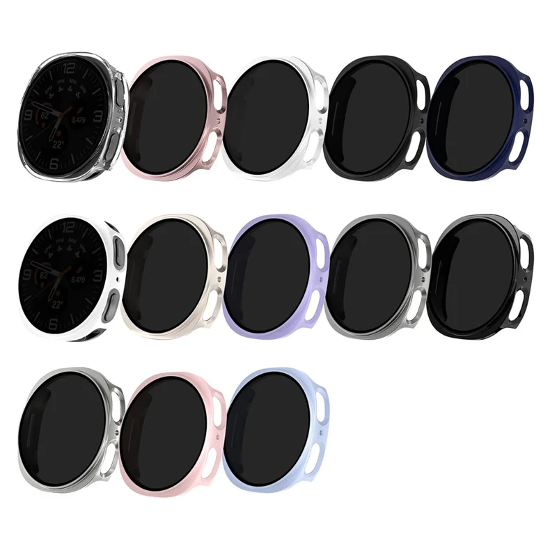 For Samsung Galaxy Watch8 Classic 46mm PC Watch Case with Anti-Spy Screen Protector - White