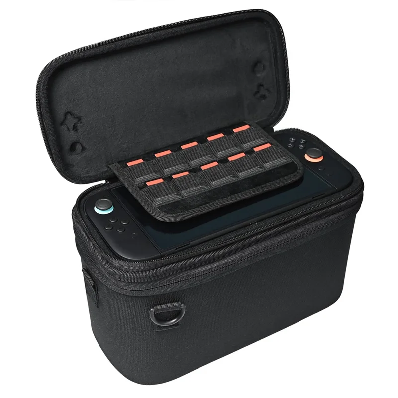 HS-SW2807BK Für Nintendo Switch 2 Reise-Aufbewahrungskoffer Doppelschichtige Schutztasche - Schwarz