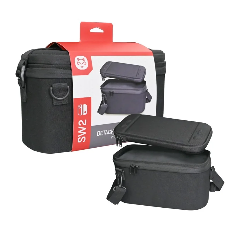 HS-SW2807BK Für Nintendo Switch 2 Reise-Aufbewahrungskoffer Doppelschichtige Schutztasche - Schwarz