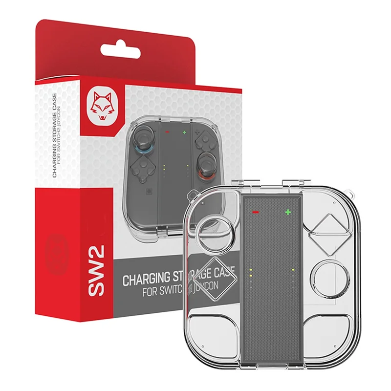 HS-SW2010CR For Nintendo Switch 2 Joy-Con Controller Charging Storage Case Clear Dustproof Hard Box