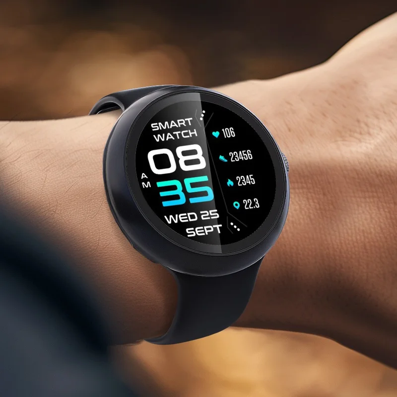 For Google Pixel Watch 4 45mm Hard PC Watch Protective Case with Tempered Glass Film - Black
