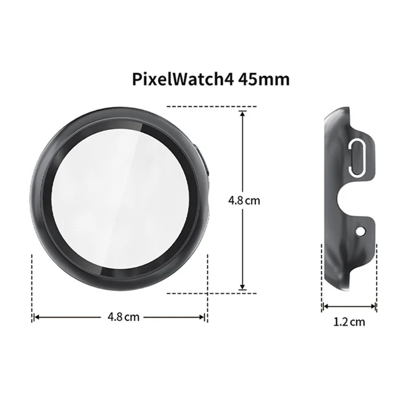 Pour Google Pixel Watch 4 45mm Étui de Protection Rigide en PC avec Film de Verre Trempé - Argent