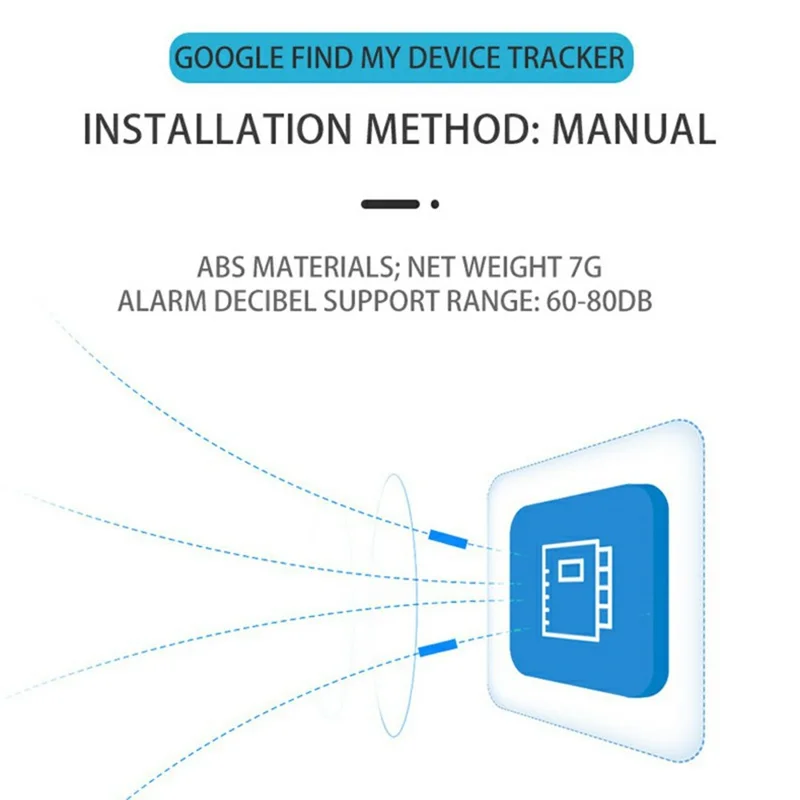 F08 5Pcs Traceur Google Find My Device pour Android IP65 Étanche Localisateur Bluetooth Intelligent avec Alarme - Noir