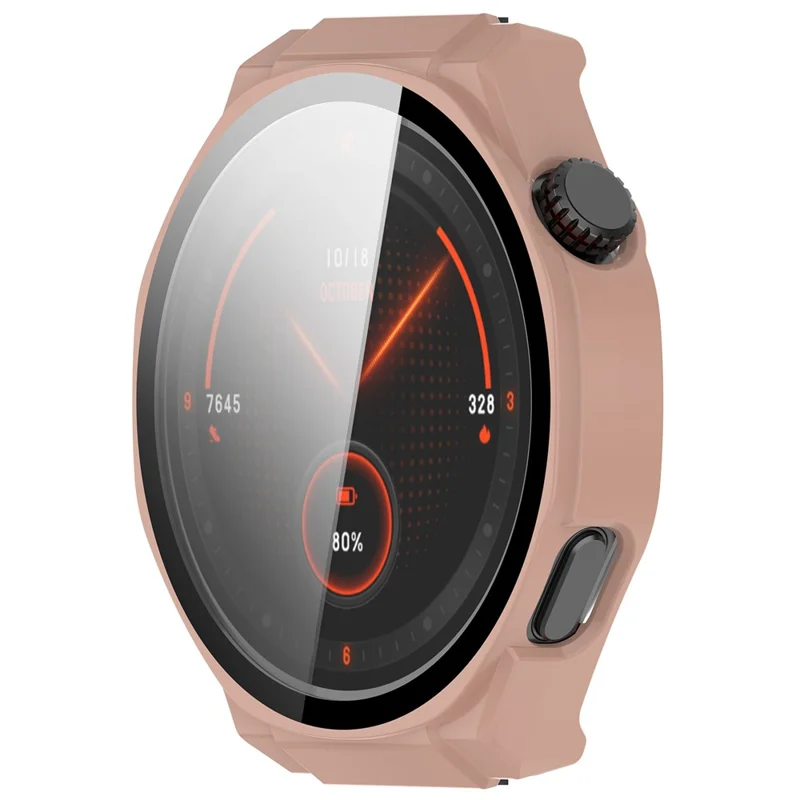Capa para Smartwatch For Honor Watch 5 Ultra com Estrutura de PC e Película de Vidro Temperado - Rosa