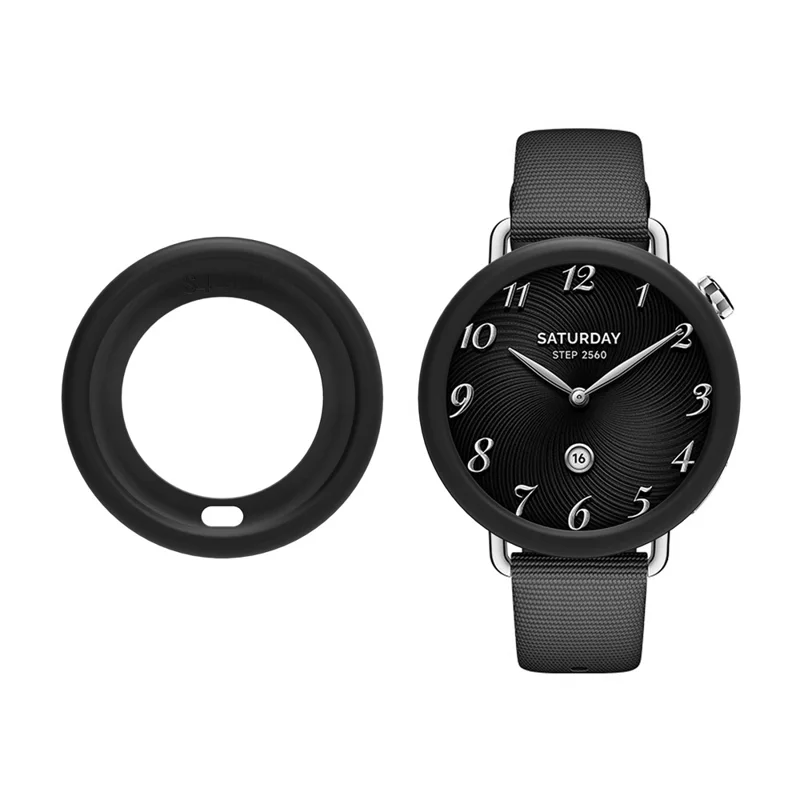 For Xiaomi Watch S4 41mm Watch Case Soft Silicone Hollow Watch Frame Cover - Black