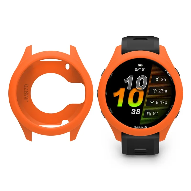 Funda de silicona suave y hueca para el reloj Garmin Forerunner 970 - Naranja
