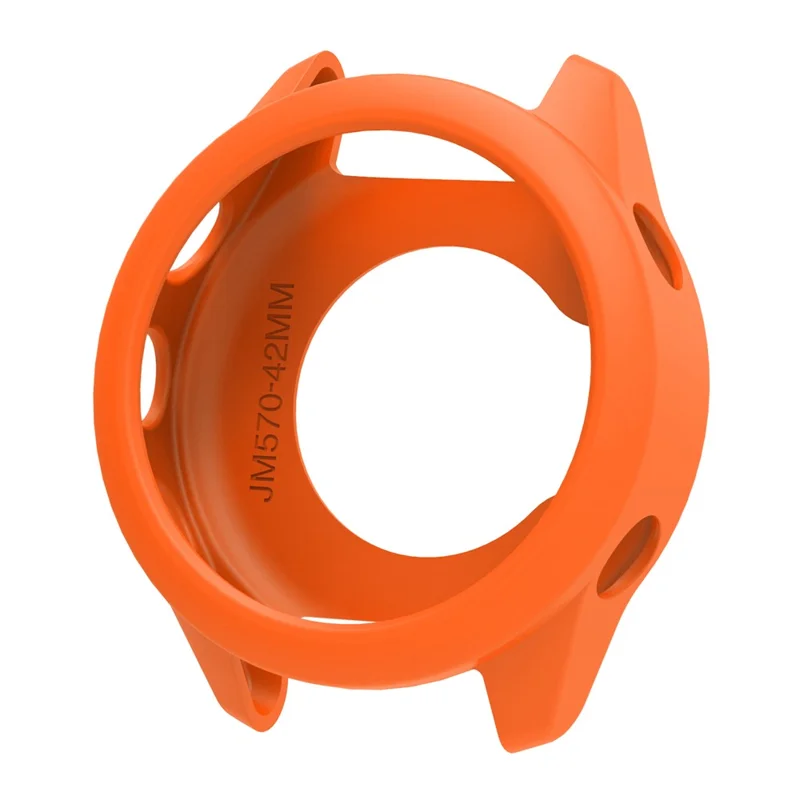 For Garmin Forerunner 570 42mm Watch Case Soft Silicone Hollow Watch Frame Cover - Orange