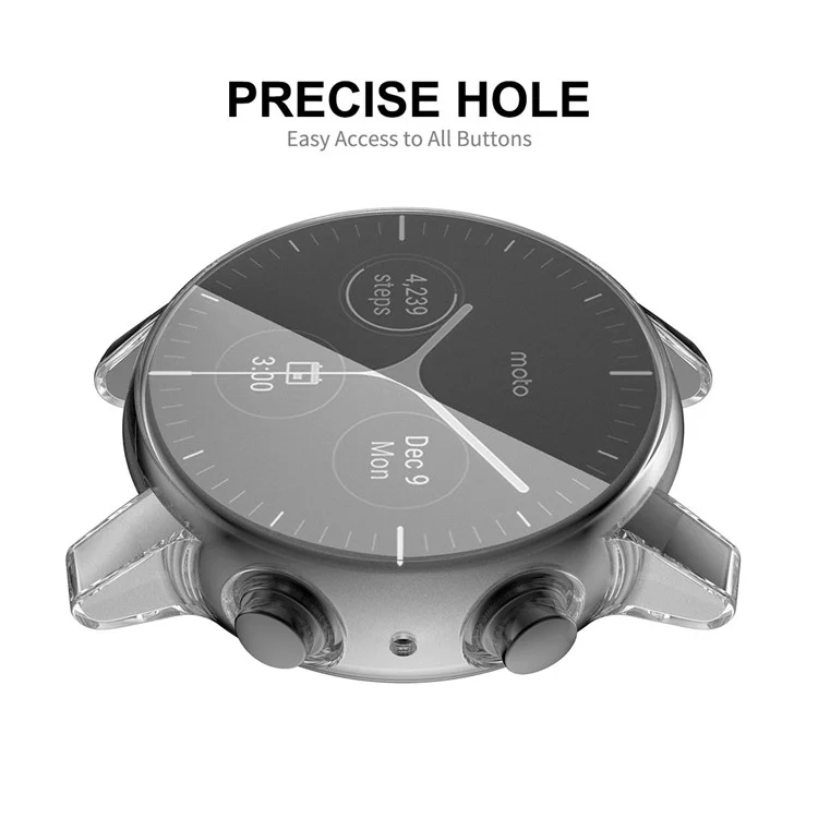 HAT PRINCE Transparent Clear Scratch Resistant TPU Watch Case Cover Shell for Motorola Moto 360 3rd Gen