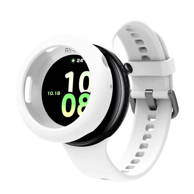 For Honor Watch Fit Vitality Edition Protective Case Shockproof Scratch Resistant Silicone Cover - White