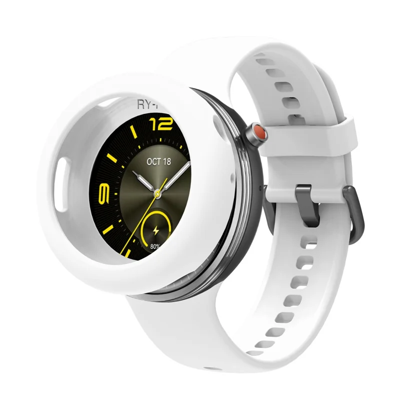 For Honor Watch Fit Vitality Edition Protective Case Shockproof Scratch Resistant Silicone Cover - White