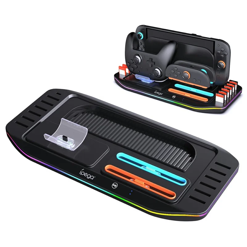 IPEGA PG-SW2048 Dock di Ricarica Multifunzionale per Nintendo Switch 2 / Switch Pro con Supporto per Conservazione Schede di Gioco