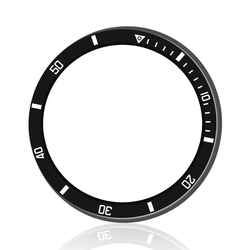 Style A For Samsung Galaxy Watch8 44mm Watch Bezel Aluminum Alloy Protective Ring - Black  /  White Markings