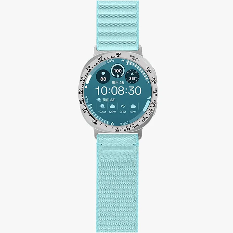 Style B For Samsung Galaxy Watch8 44mm Watch Bezel Aluminum Alloy Protective Ring - Black / White Markings