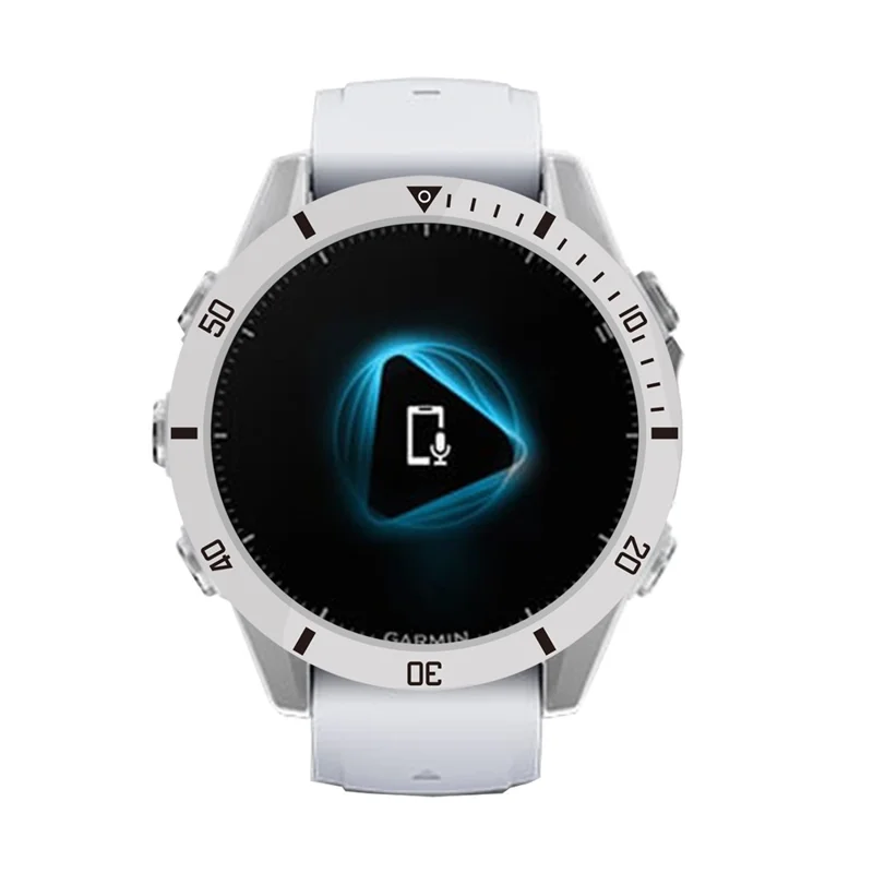 Style A pour Garmin Fenix 8 AMOLED 43mm Lunette de montre en alliage d'aluminium - Argent / Marquages noirs