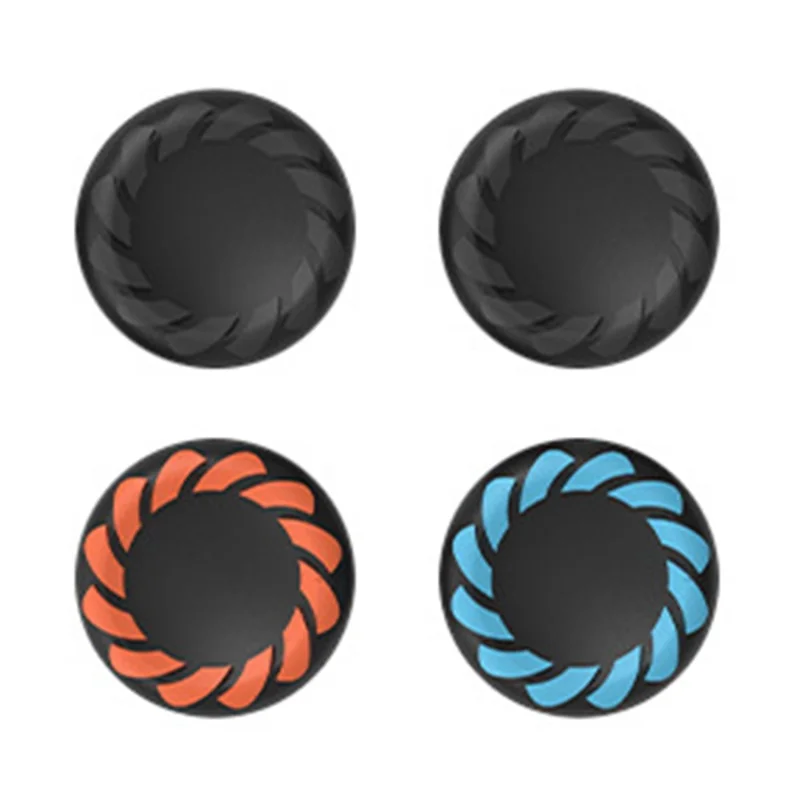 DATA FROG 4Pcs for Nintendo Switch 2 Joystick Caps Joy-Con Anti Slip Protective Thumb Grip Silicone Caps - Black+Orange+Blue