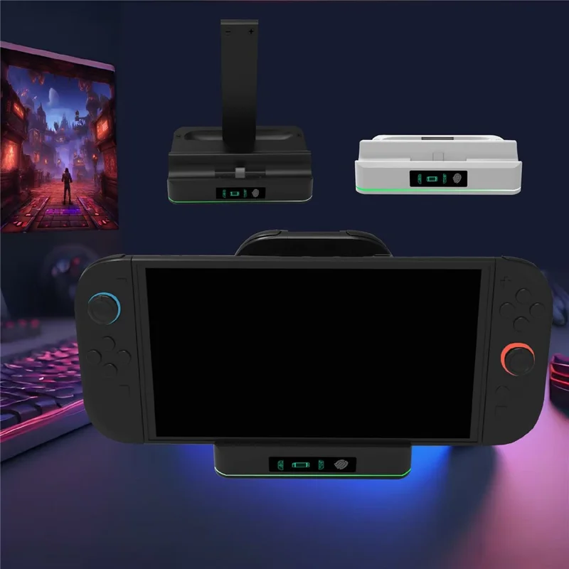 KJH KJH-NS2-029 For Nintendo Switch 2 Charging Dock Joy-Con Controllers Charging Station with RGB Light - Black