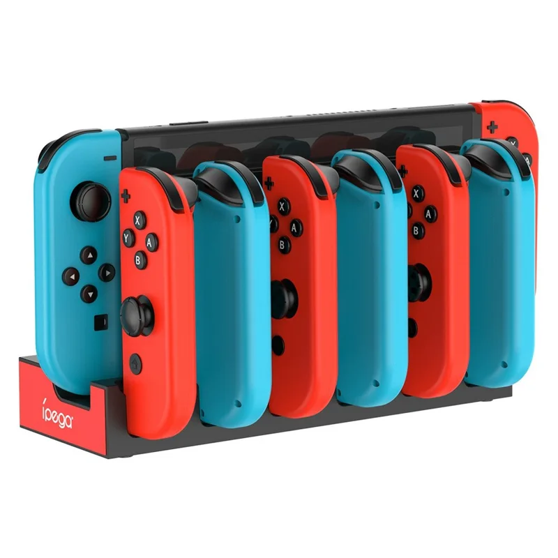 IPEGA PG-SW129 For Nintendo Switch / Switch OLED 6 in 1 Charger Dock Joy-Con Charging Station - Black  /  Red