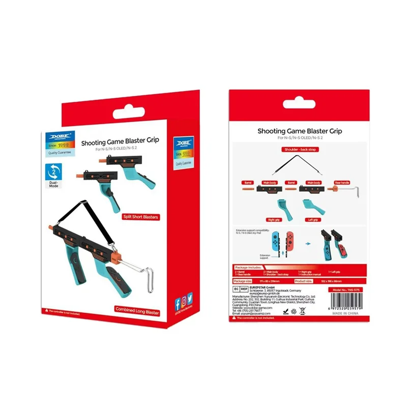 DOBE TNS-5175 Poignée de Contrôleur de Jeu pour Nintendo Switch 2 / Switch / Switch OLED Poignée Gauche Droite Jeu de Tir Blaster Grip