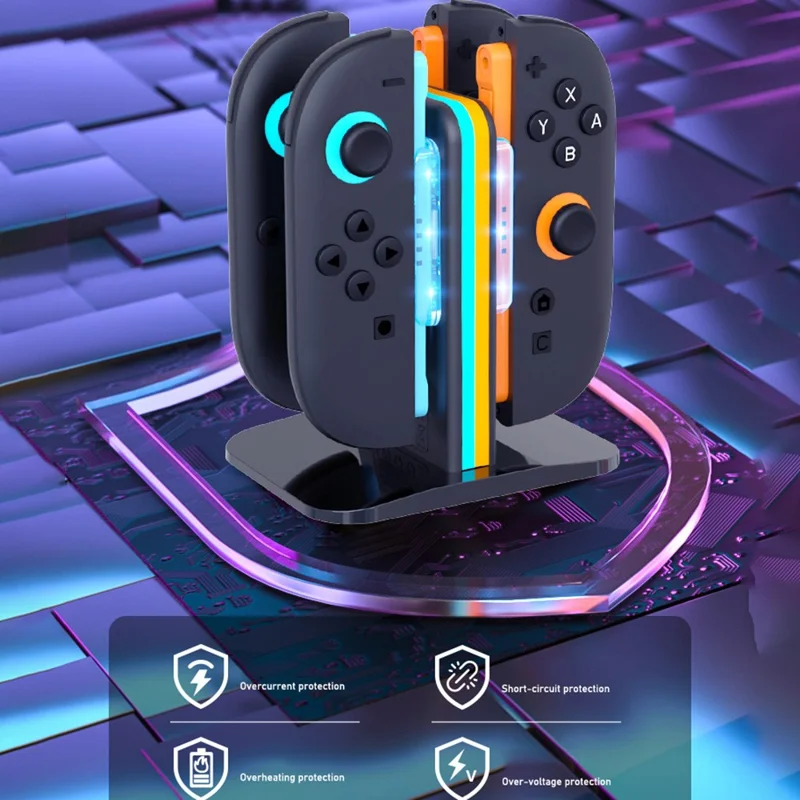 HBP-2857 Para Nintendo Switch 2 Joy-Con 4 en 1 Estación de Carga Controlador Cargador con Indicador LED