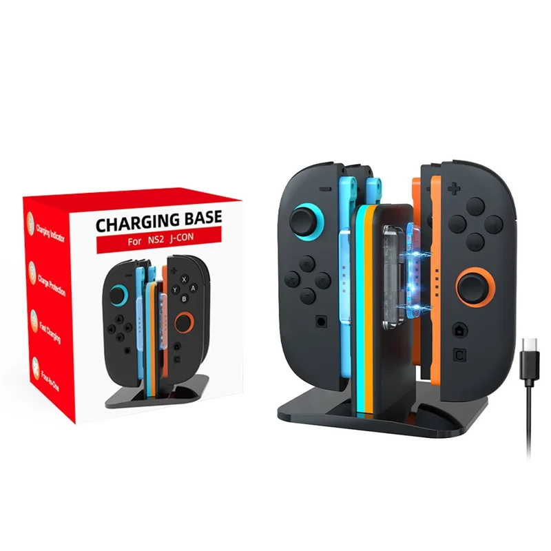 HBP-2857 Para Nintendo Switch 2 Joy-Con 4 en 1 Estación de Carga Controlador Cargador con Indicador LED