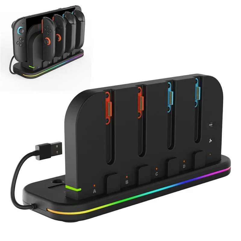 Consola IPEGA PG-SW2062 Soporte de Refrigeración para Nintendo Switch 2 / Switch / Switch OLED Estación de Carga del Controlador con Luces RGB
