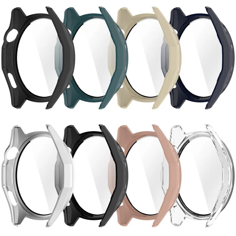 For Huawei Watch GT 6 46mm Hard PC Watch Case with Tempered Glass Screen Film - Black