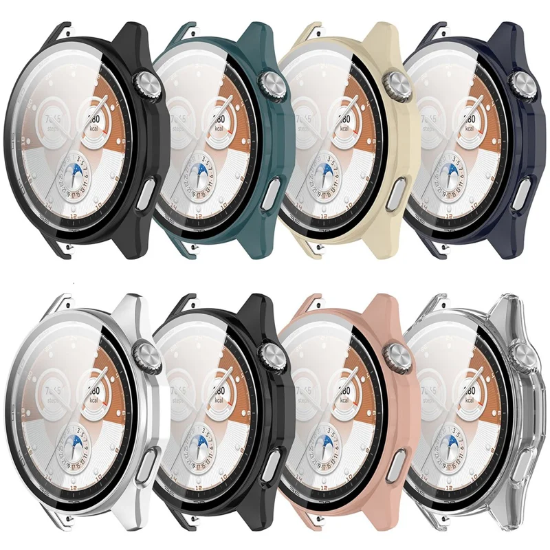 For Huawei Watch GT 6 46mm Hard PC Watch Case with Tempered Glass Screen Film - Matte Black