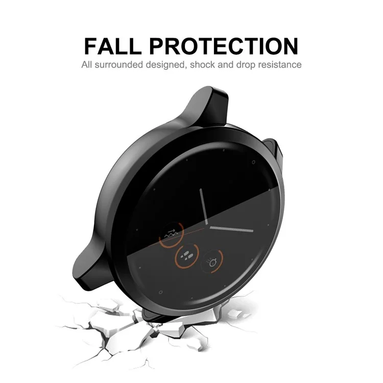 Hat Prince Electroplated TPU Copertura Completa Case di Orologio Intelligente Anti-fall Per Garmin Venu 2 45mm/Vivoactive 4 45mm - Nero