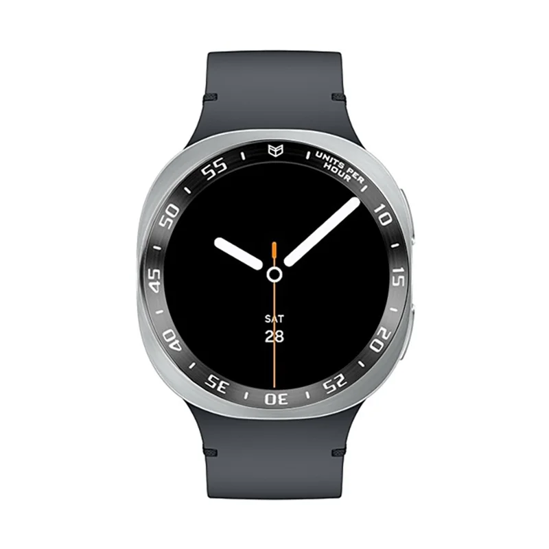 Type A for Samsung Galaxy Watch8 44mm Bezel Ring Metal Bezel Styling Dial Protective Case Cover - Black / White Characters