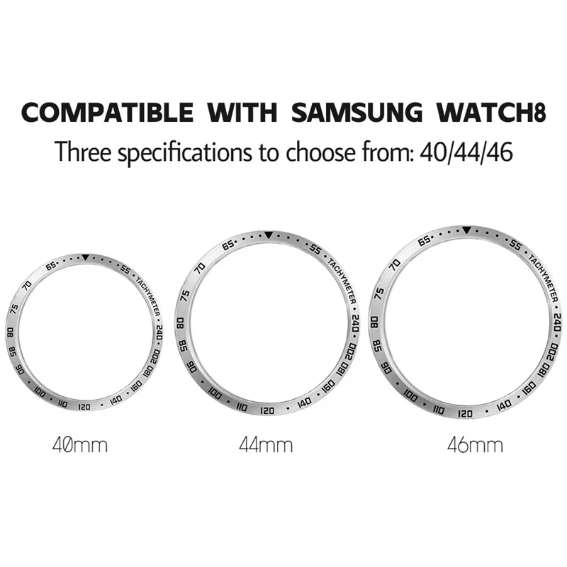 Anel de Moldura Anti-Arranhões de Metal do Samsung Galaxy Watch8 40mm - Azul / Branco