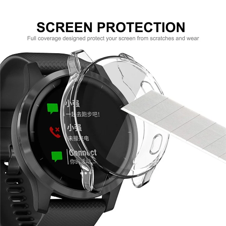 HAT PRINCE Transparent TPU All-wrapped Smart Watch Cover Case Protector for Garmin Venu 2S 40mm / Vivoactive 4S 40mm