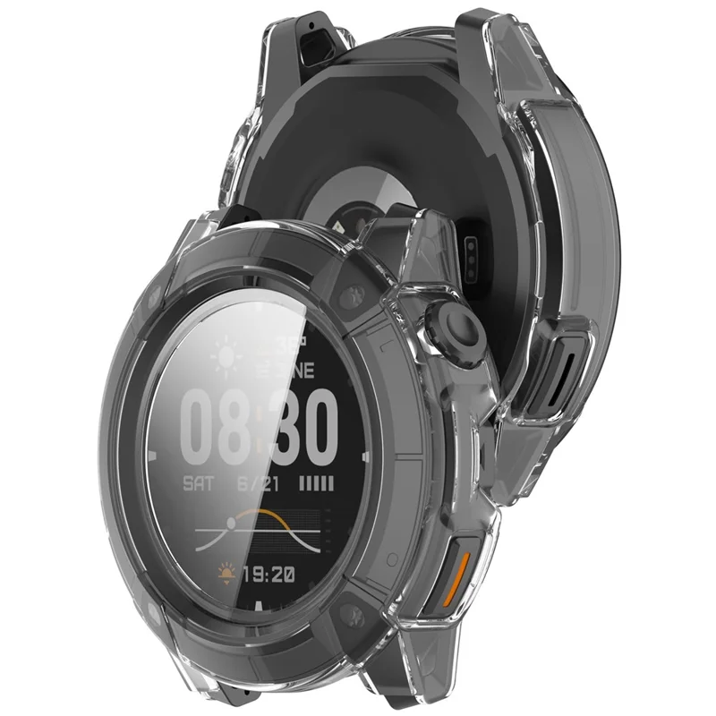 For Coros Nomad Hard PC Watch Protective Case with Tempered Glass Film - Transparent