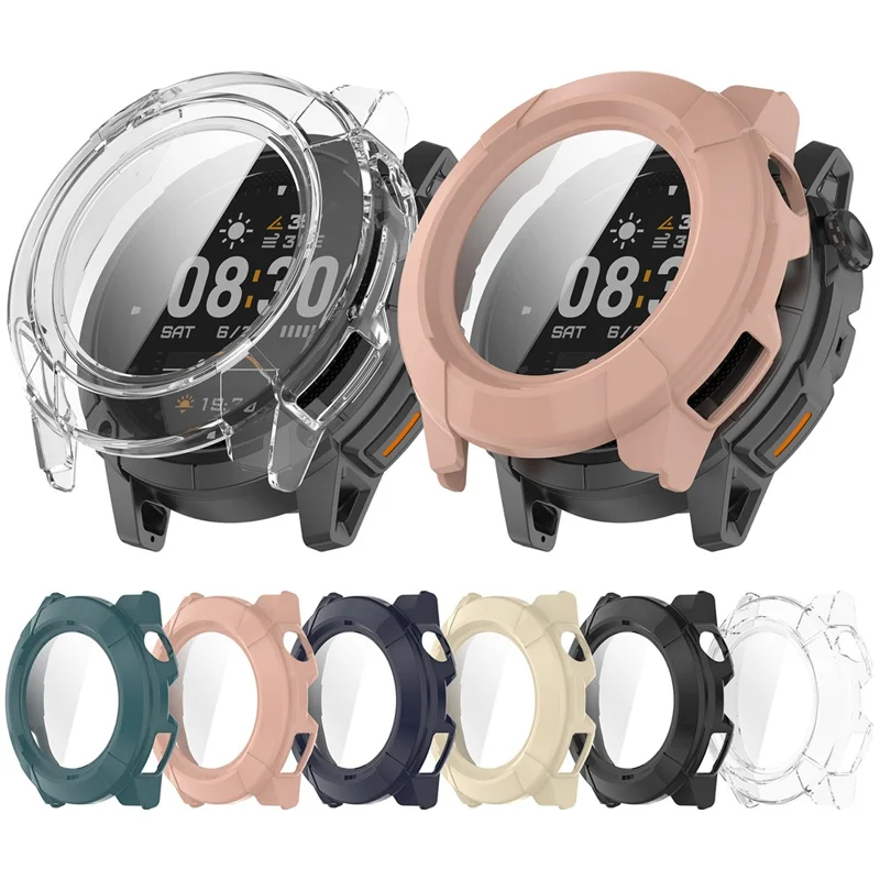 For Coros Nomad Hard PC Watch Protective Case with Tempered Glass Film - Transparent