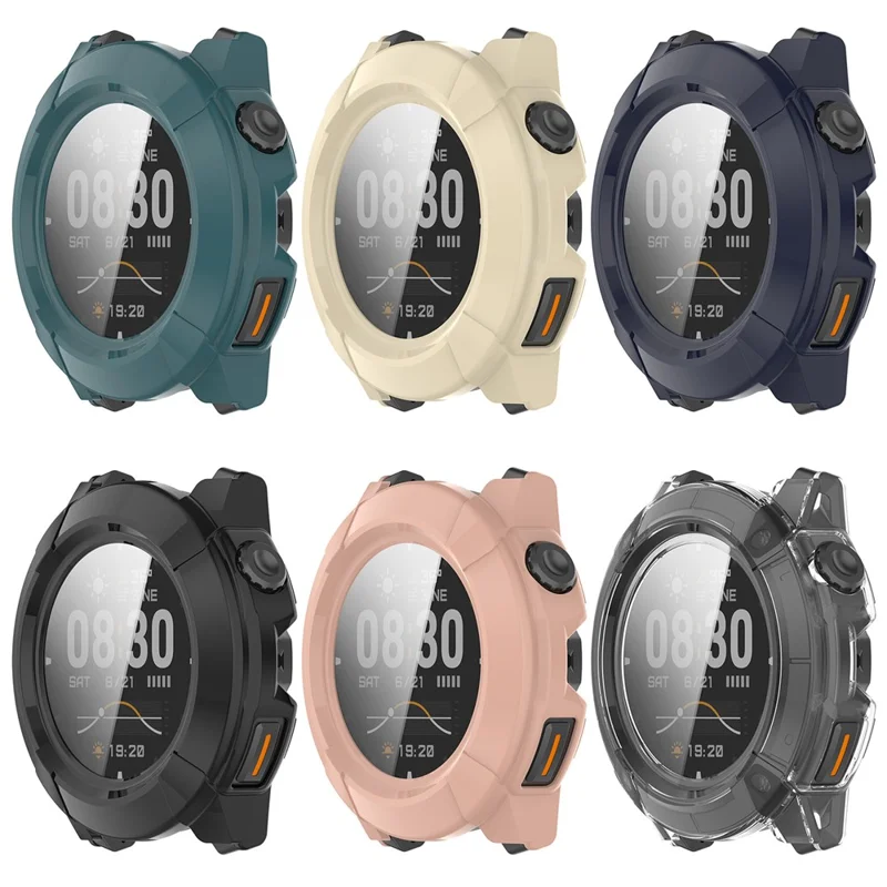 For Coros Nomad Hard PC Watch Protective Case with Tempered Glass Film - Transparent