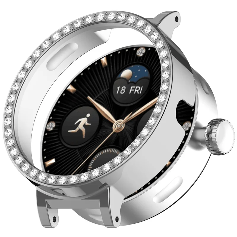 For Honor Choice SAGA Smart Watch 2 PC Case Rhinestone Decor Smartwatch Protective Cover - Silver