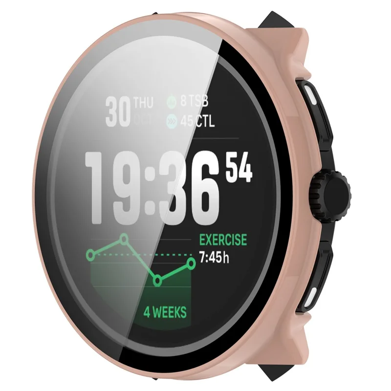 For Suunto Race 2 Hard PC Watch Case with Tempered Glass Screen Film - Pink