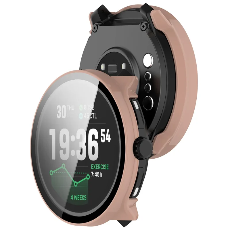 For Suunto Race 2 Hard PC Watch Case with Tempered Glass Screen Film - Pink