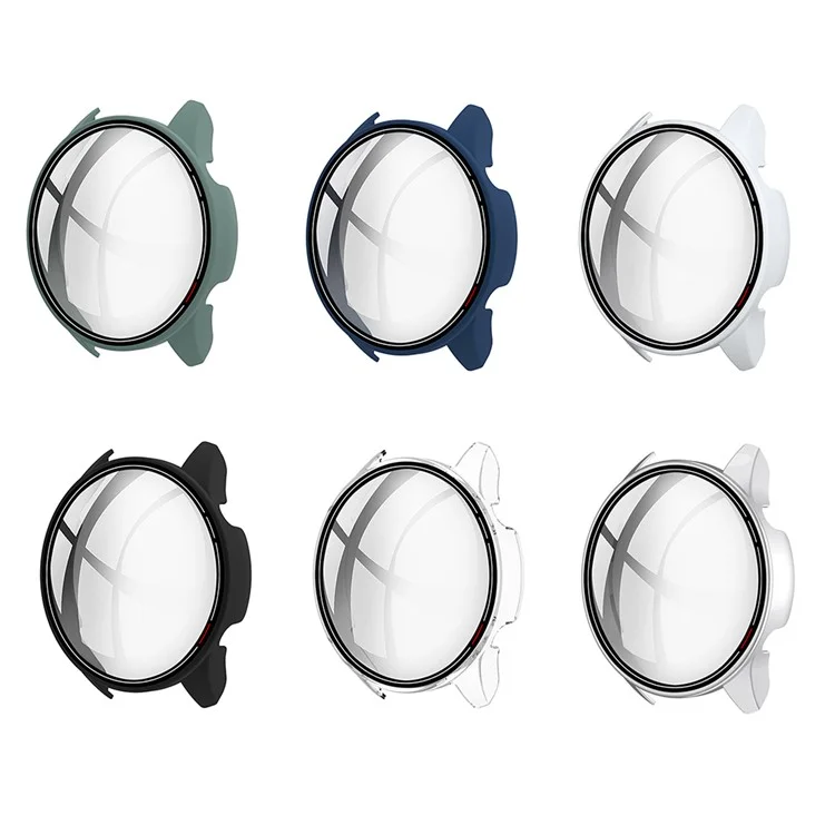 PC Smart Watch Protective Case Cover Con Pellicola Per Protezione a Schermo di Vetro Temperato Per Xiaomi Mi Watch Color - Bianca