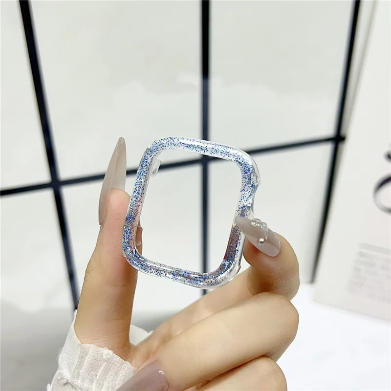 Watch Case For Apple Watch Series 3  /  2  /  1 38mm Color Changing Glitter Resin Coated PC Cover - Blue