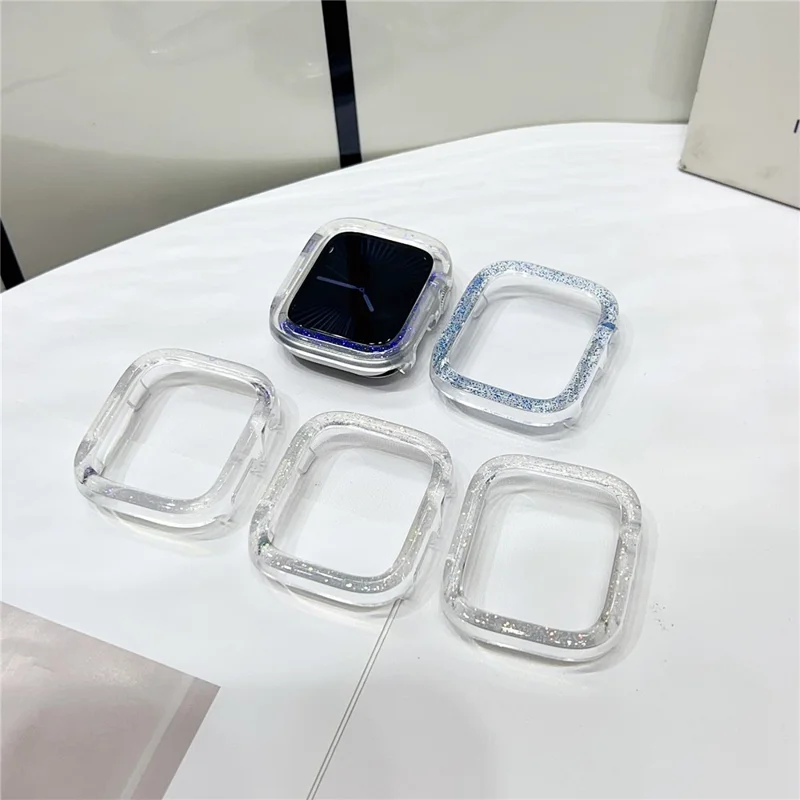 Watch Case For Apple Watch Series 3  /  2  /  1 42mm Color Changing Glitter Resin Coated PC Cover - Blue