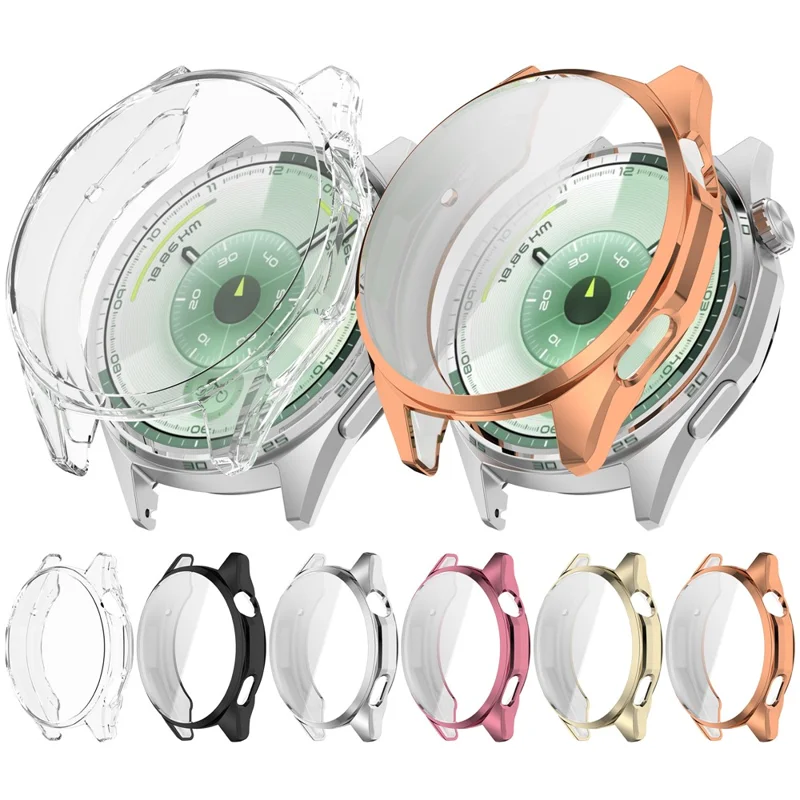 For Huawei Watch GT 6 46mm TPU Watch Protective Case Full Coverage Shockproof Watch Cover - Transparent