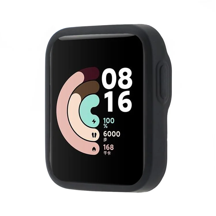 Hat-prince Plain Tpu Cover + Soft Hydro-coagulant Watch Protector Para Xiaomi Redmi Watch - Negro