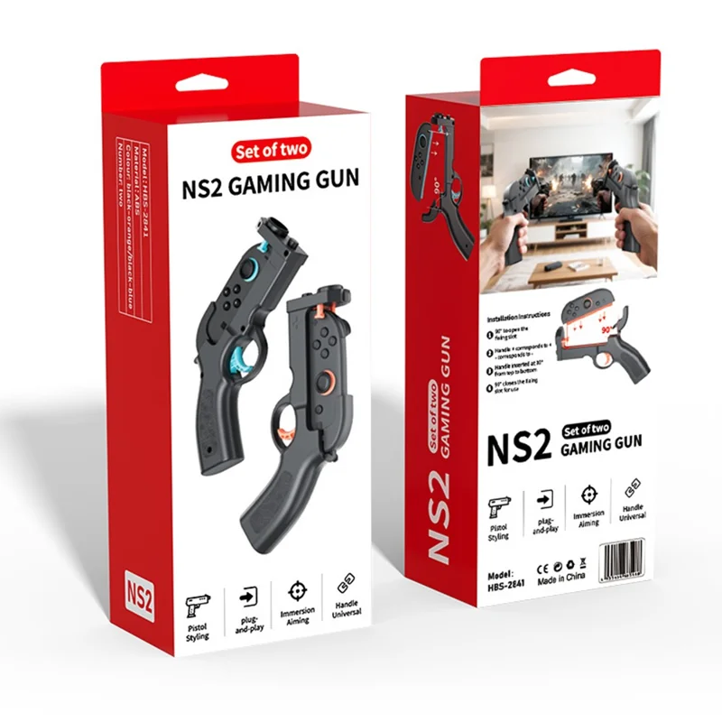 HBS-2841 2 szt. dla Nintendo Switch 2 lewy i prawy joystick Joy-Con uchwyt strzelania w kształcie pistoletu