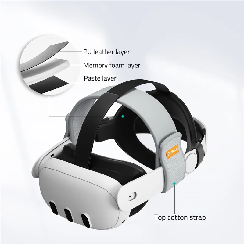 SYNTECH SYNM049P Pasek do zestawu VR dla Meta Quest 3 / 3S Regulowany pasek głowy Zdejmowany pasek głowy