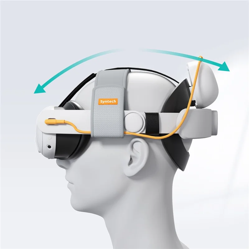 SYNTECH VR Headset Battery Head Strap for Meta Quest 3 / 3S Extended Playtime Adjustable Headband