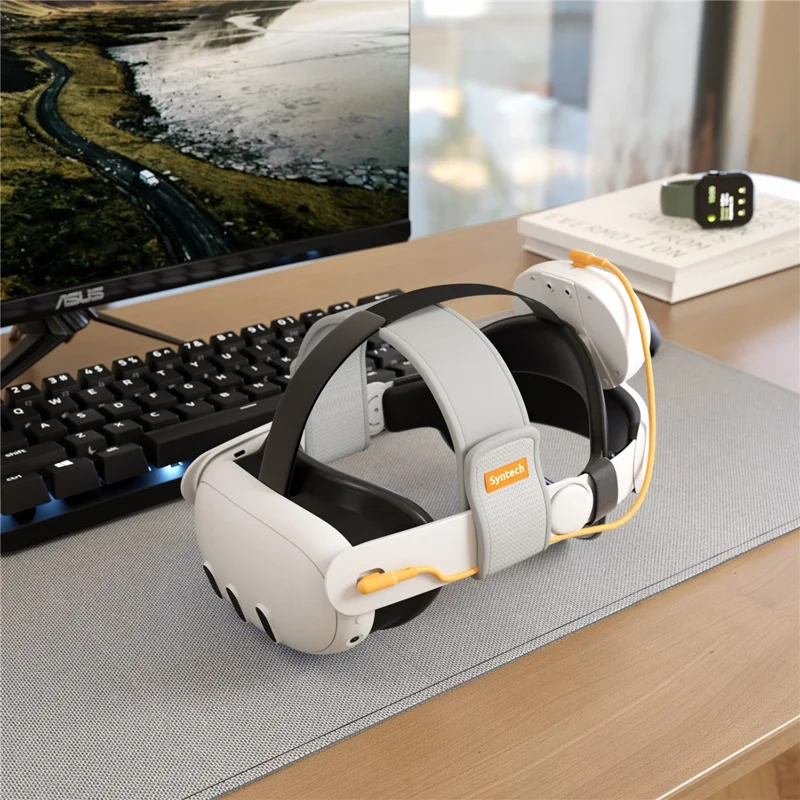 SYNTECH VR Headset Battery Head Strap for Meta Quest 3 / 3S Extended Playtime Adjustable Headband